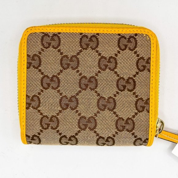 GUCCI Yellow and Brown GG Compact Bifold Wallet - Authenticated - Picture 2 of 13
